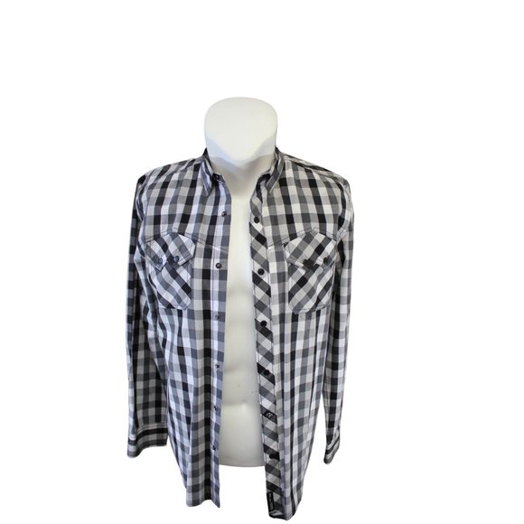 Amp Lify / Long sleeved button up / (SIze M)/ Black and White - Picture 1 of 5
